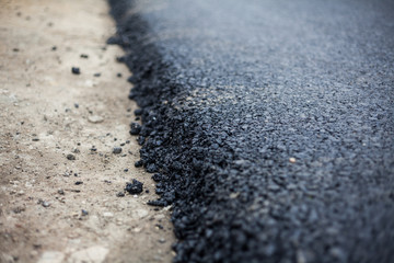 new asphalt on the road