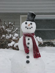 A happy snowman enjoying a winter day