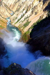 Fototapeta na wymiar Lower Falls Artist point, Grand Canyon of Yellowstone National Park, Wyoming, USA