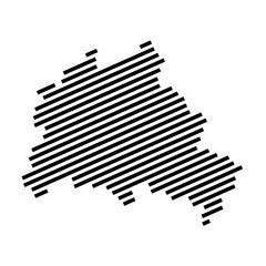 Serie: Streifenkarte - Moderne gestreifte Karte vom Bundesland Berlin