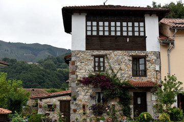 rural landscape with house in Asturias, Spain