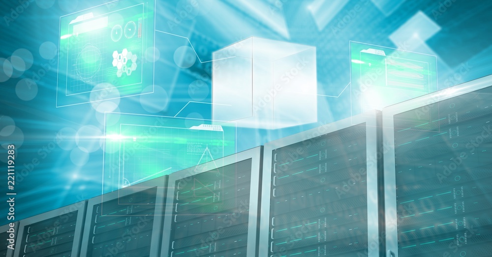 Poster computer servers and technology information interface