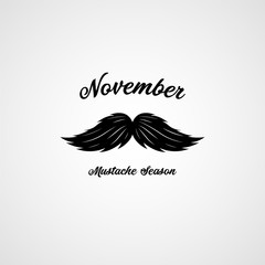 Obraz premium Mustache black silhouette. Mustache season, against prostate can