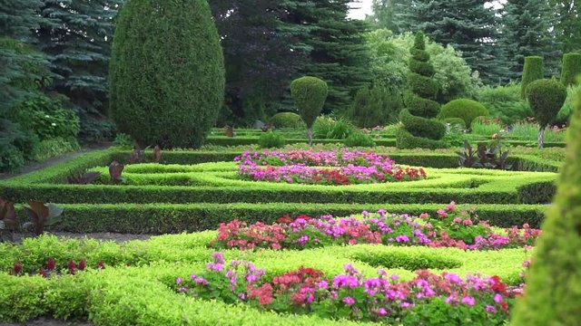 green landscape of formal garden
