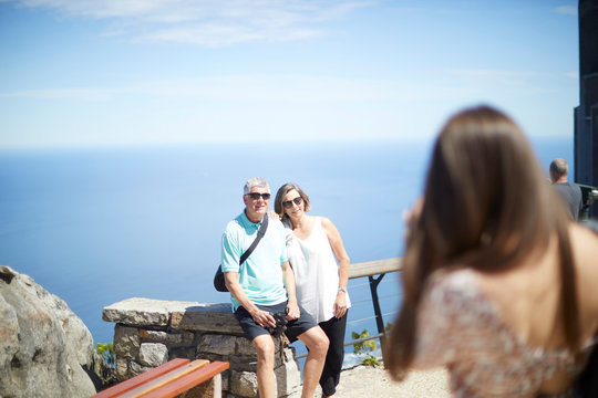 Tourists posing for photograph, Cape Town, Western Cape, South Africa