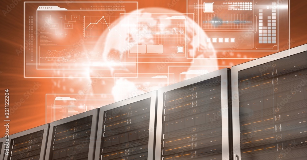 Poster computer servers and technology information interface