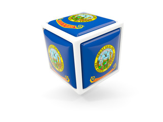 idaho state flag in cube icon. United states local flags