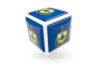 vermont state flag in cube icon. United states local flags