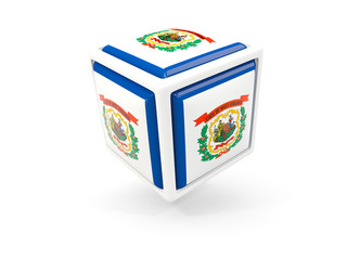 west virginia state flag in cube icon. United states local flags