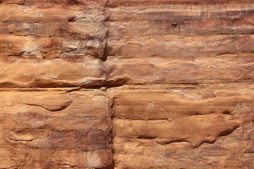 Colorful, red sandstone formation texture. Abstract geological pattern. Petra, Jordan, Middle east - 221123271