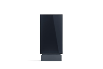 Blank black pylon display mock up, front view, isolated, 3d rendering. Empty street poster for advertising mockup. Clear outdoor billboard banner sign template