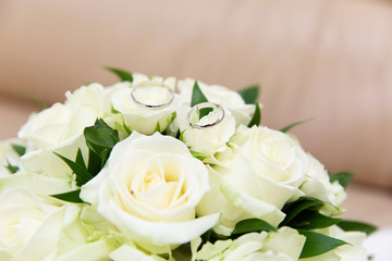 Beautiful bridal bouquet with different flowers