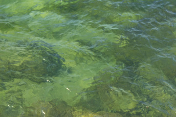 Green Sea, Broken coast (Costa quebrada) at Playa de San Juan de la Canal, Soto de la Marina, Spain