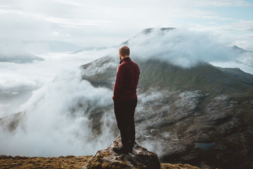 Hiker on cliff edge