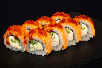 Japanese roll with salmon