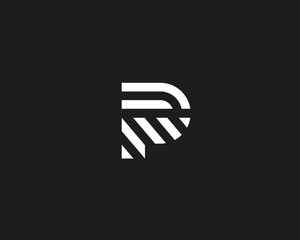 Letter P vector line logo design. Creative minimalism logotype icon symbol.