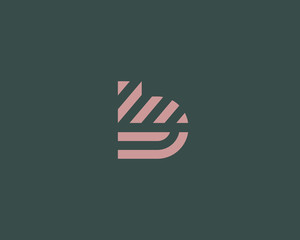 Letter B vector line logo design. Creative minimalism logotype icon symbol.