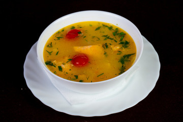Fish soup with salmon
