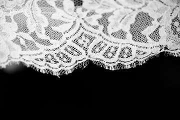 Detail of lace of a bride's dress