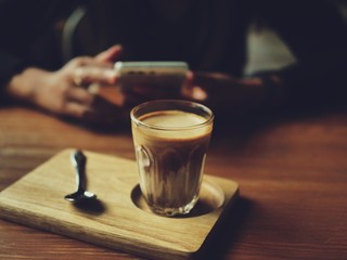 Coffee in coffee shop cafe