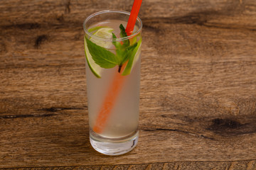 Homemade lemonade with lime