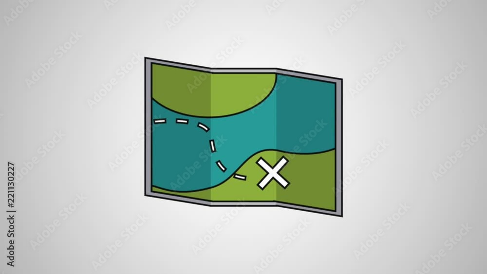 Poster map with mark over gray background high definition colorful animation scenes