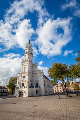 KAUNAS / LITHUANIA - OCTOBER 11, 2016: Kaunas main square and town hall