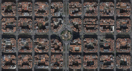 Barcelona ( Barselona ) Regular City Aerial View, City Squre and Junction - Vista aérea regular de la ciudad, Plaza de la ciudad y Cruce - Barcelona, (Barcelona), cidade regular, vista aérea, cidade