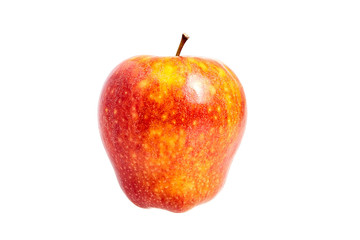 Ripe fresh red apple with water drops , isolated on white background