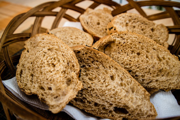 slices of black bread with and sesame 