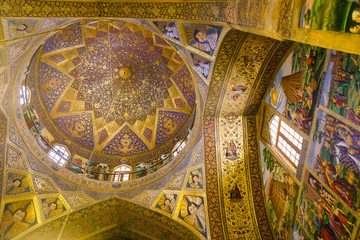 Fototapeta na wymiar Interior view of Vank, Armenian holy savior cathedral. New Julfa, Isfahan, Iran.