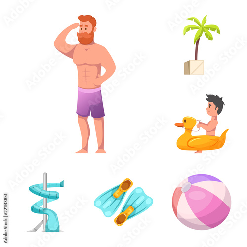 Vector Design Of Pool And Swimming Sign Set Activity Stock Illustration Vector Design Of Pool And Swimming Sign Set Activity Stock Illustration