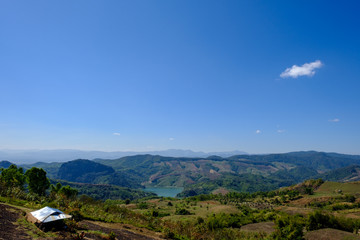 Fototapeta premium Mountain View around Doi Chang, Chiang Rai, Thailand.