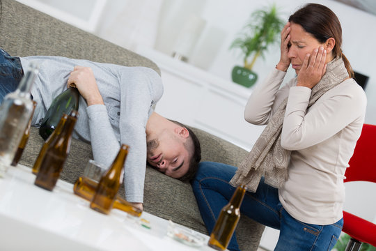Distraught mother finding son passed out from alcohol
