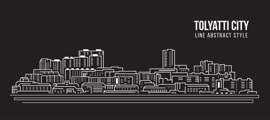 Cityscape Building Line art Vector Illustration design - Tolyatti city