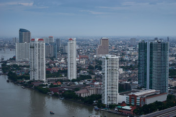 cityscapes building near the river from aerial view daytime
