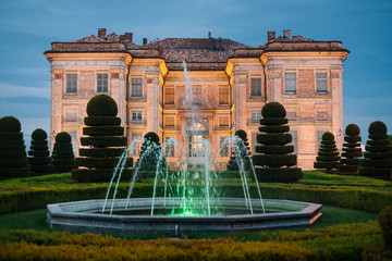Coloured fountain in fron of the Guarene's Castle