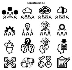 brainstorm icon. A Think group to create creativity in new idea. Problem solving is systematic.