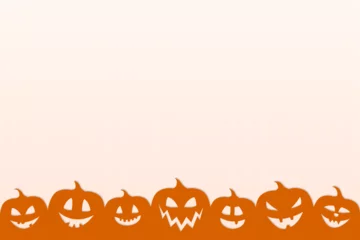 Tuinposter Halloween - design of poster with silhouettes of pumpkins. Vector. © Karolina Madej