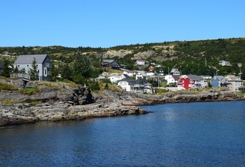 Fototapeta na wymiar landscape along the the Baccalieu Trail; small fishing community of Brigus located along the Conception Bay, Newfoundland and Labrador; Canada 