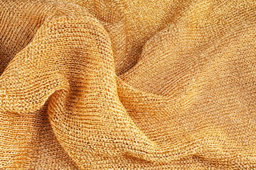 Crumpled fabric gold texture