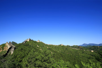 The old Great Wall, in the blue sky background