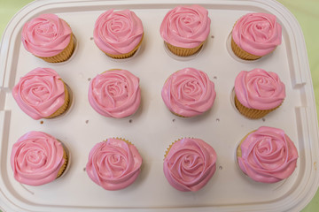 Pink Rose Cupcakes