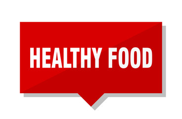 healthy food red tag