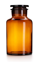 Medical, pharmacy or chemical jar, white background and clipping path