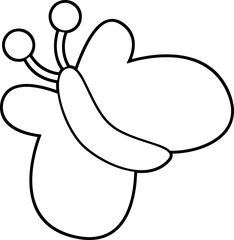 Cartoon butterfly - flying - isolated - vector coloring page - illustration for children