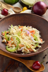 Sauerkraut with onions, carrots and peppers, vertical