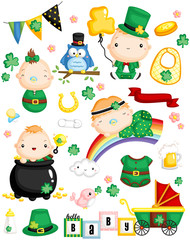 Leprechaun Baby Vector Set