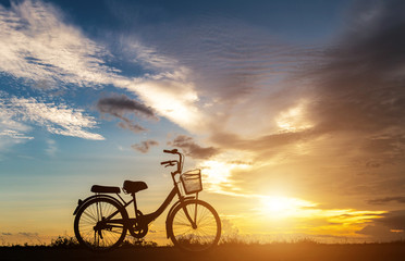 Fototapeta na wymiar Silhouette of a bicycle
