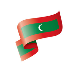Maldives flag, vector illustration on a white background